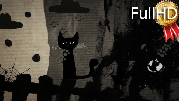 Haloween at the Yard Black Cats Rain of Cat's alt