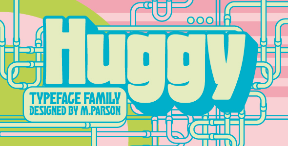Huggy typeface - Condensed Sans-Serif