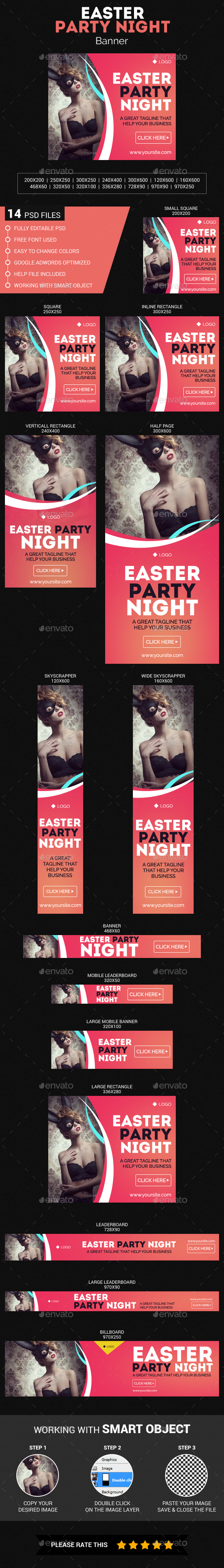 Easter Party Night - Banners & Ads Web Elements