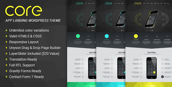 Core - Responsive App Landing WordPress Theme - Technology WordPress