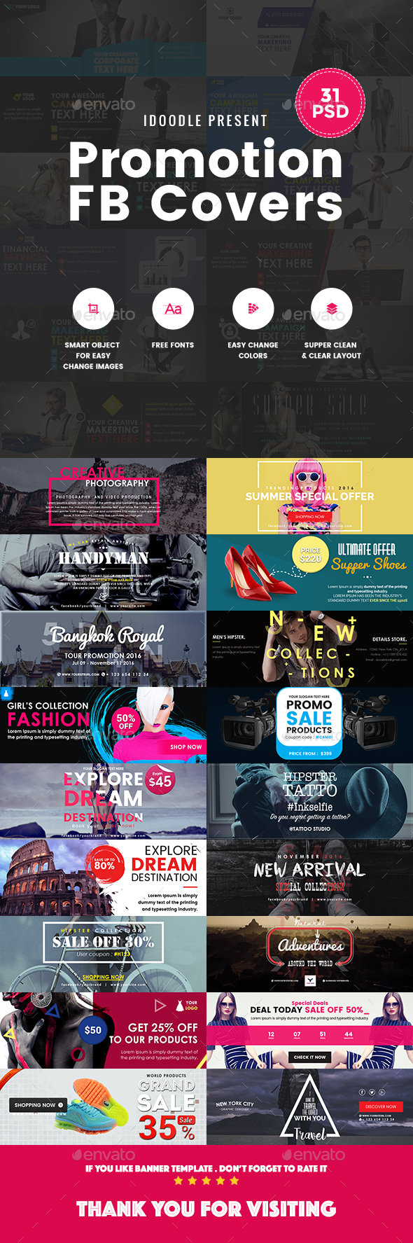 Multipurpose Facebook Covers - 31PSD - Facebook Timeline Covers Social Media