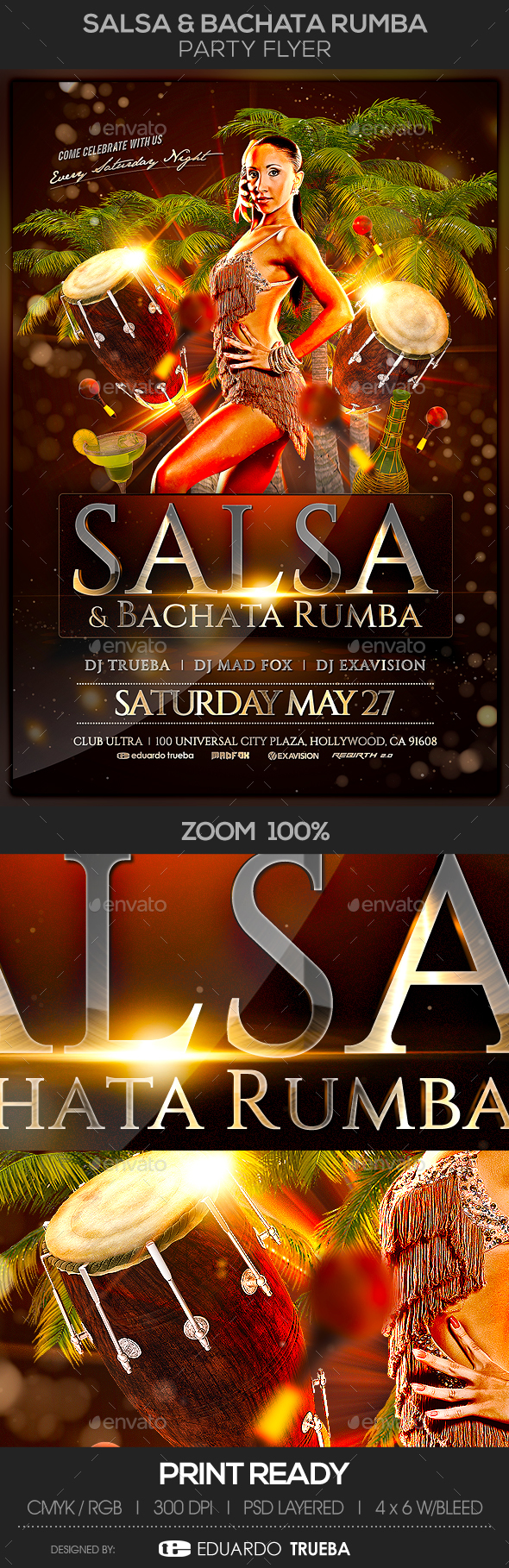 Salsa & Bachata Rumba Party Flyer - Events Flyers