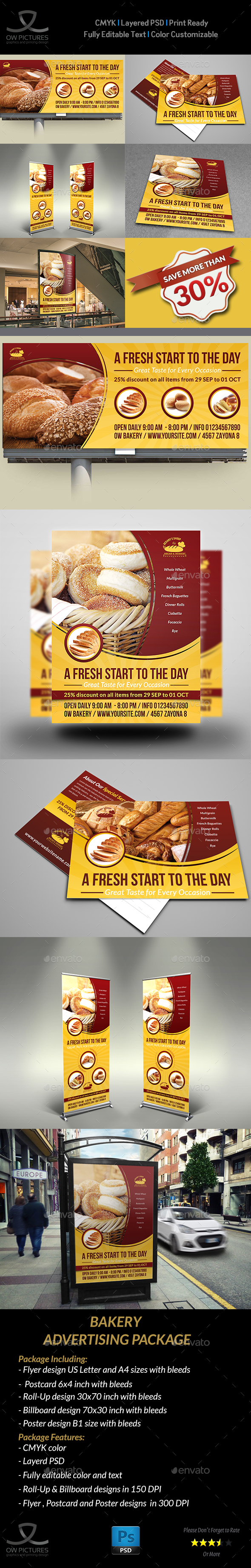 Bakery Advertising Bundle Vol.2 - Signage Print Templates