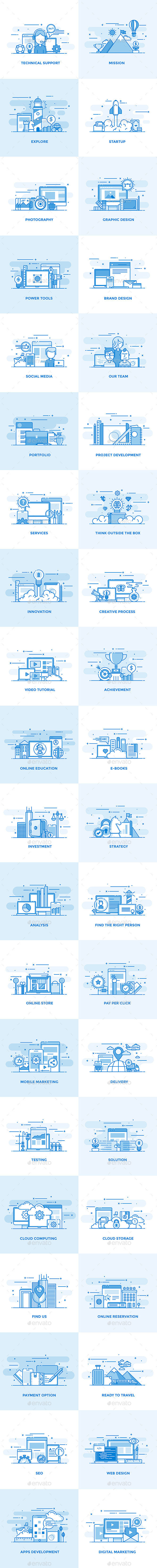 Flat Line Designed Concepts - Conceptual Vectors