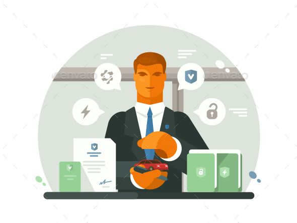 Car Insurance Agent - People Characters