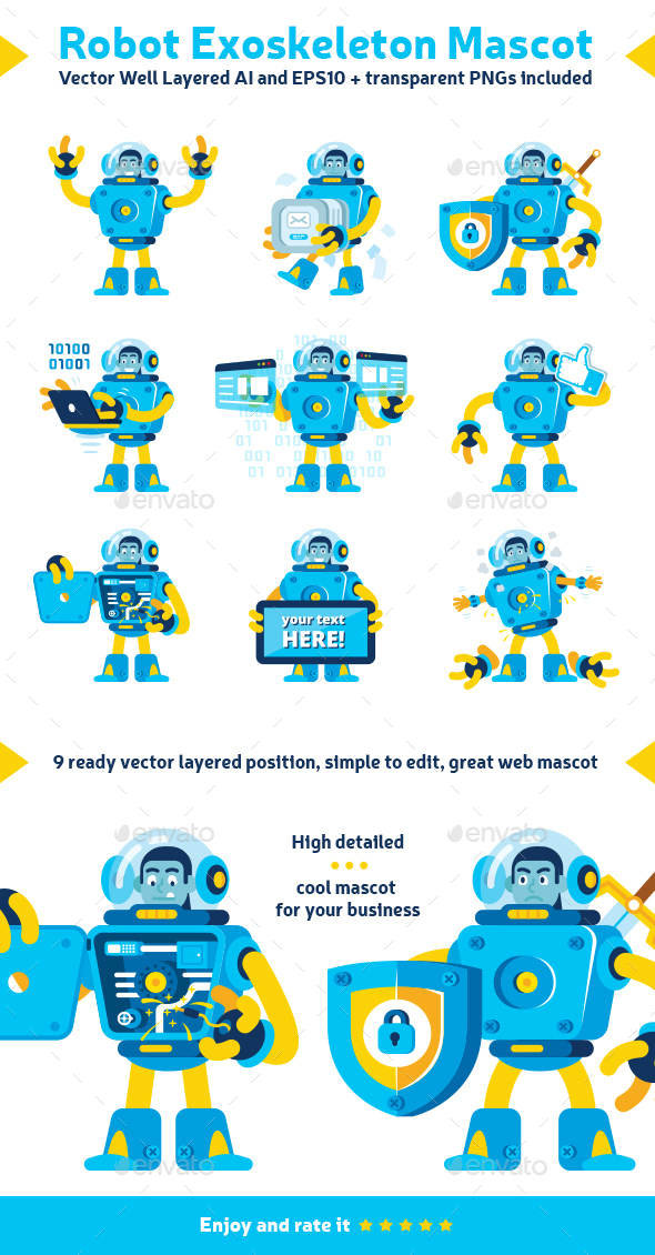 Robot Exoskeleton Mascot - People Characters