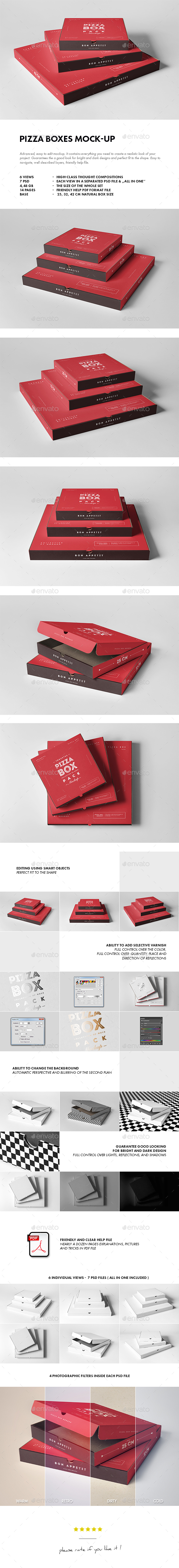 Pizza Boxes Mock-up - Food and Drink Packaging