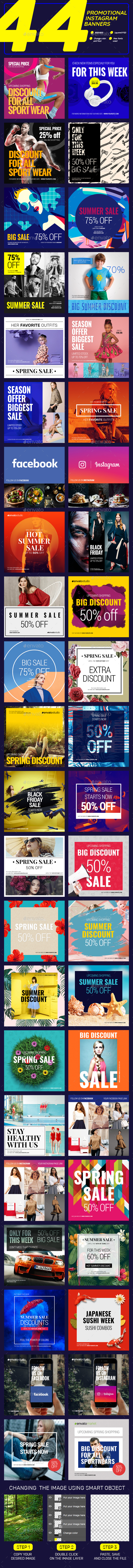 Promotional Instagram Banners - Social Media Web Elements