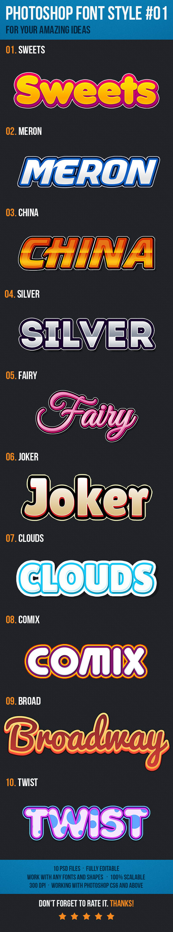 10 Text Style Effects for Game Logo #01 - Text Effects Actions