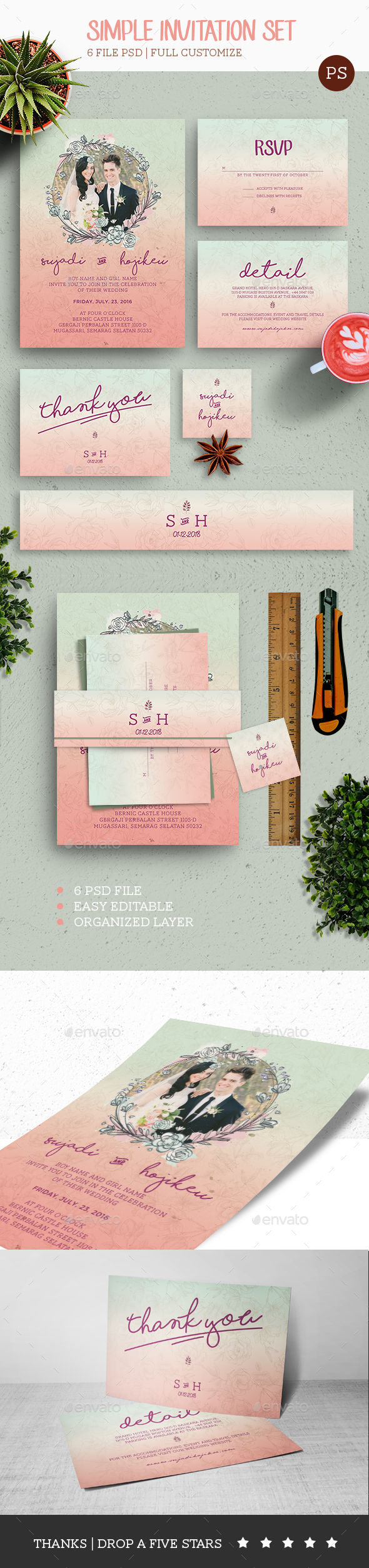 Simple Invitation Set - Weddings Cards & Invites