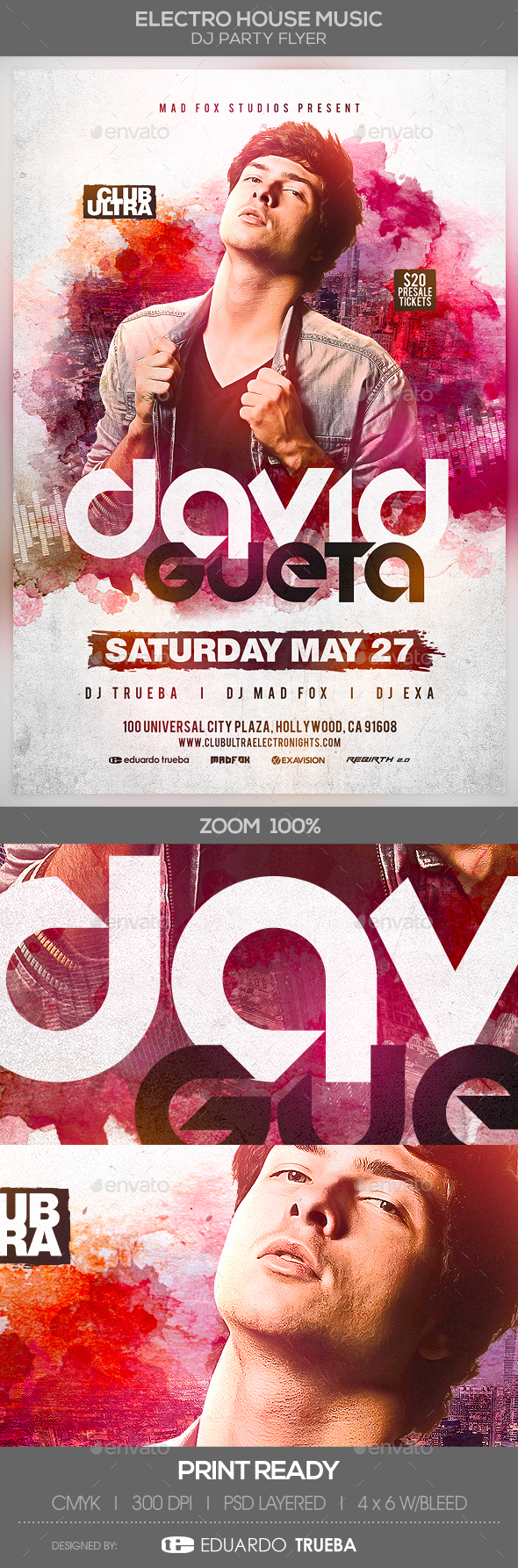Electro House Music Dj Party Flyer - Clubs & Parties Events