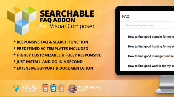 Searchable FAQ Addon for WPBakery Page Builder