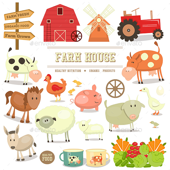 Farm Elements Collection - Animals Characters