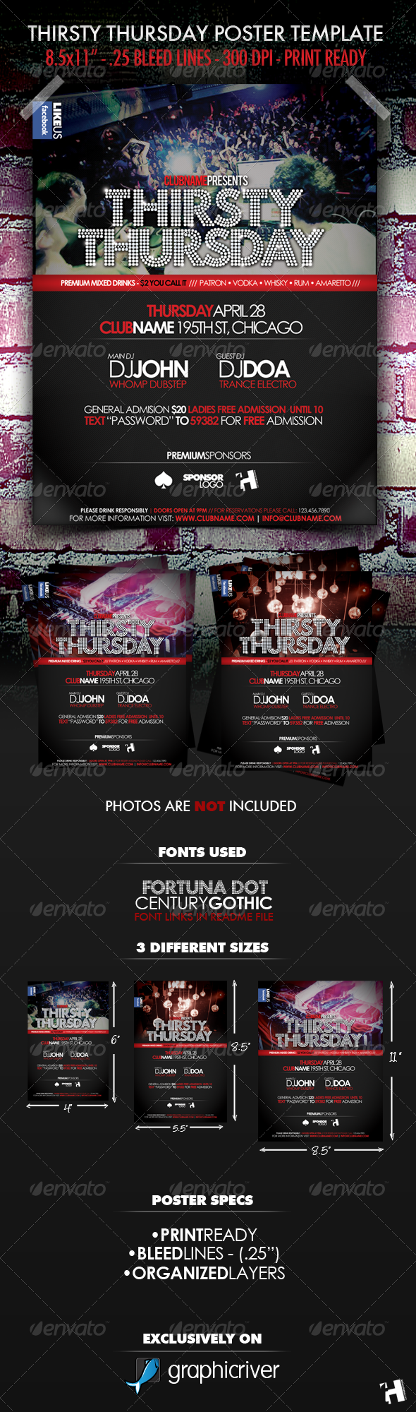 Thirsty Thursday Club Poster/Flyer Template - Clubs & Parties Events