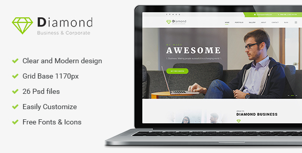 Diamond - Business & Consulting PSD Template - Business Corporate
