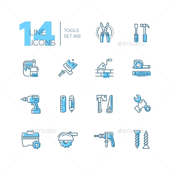 Tools - Coloured Modern Single Line Icons Set - Web Technology