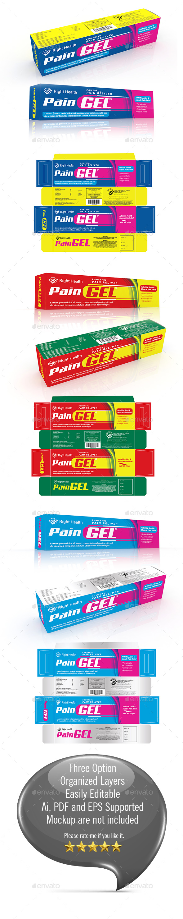 Gel Tube Box Template - Packaging Print Templates
