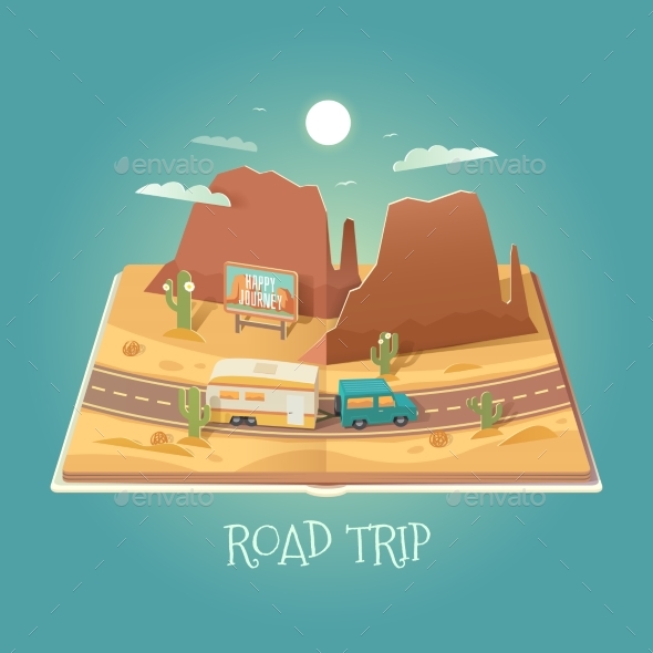 Vector 3D Paper Graphics - Landscapes Nature