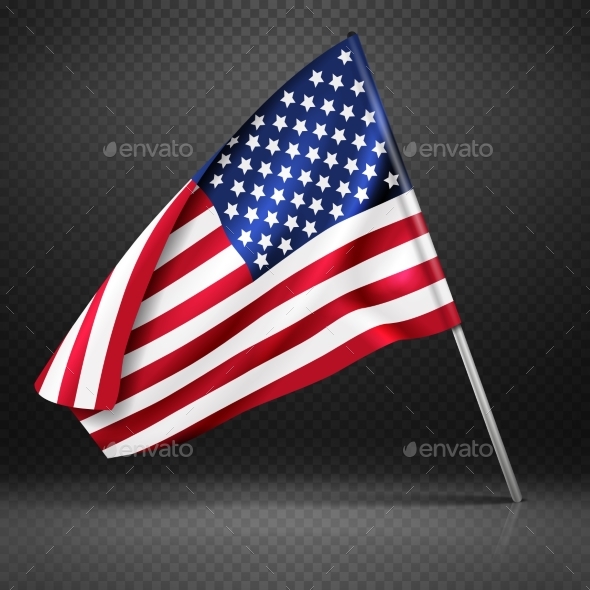 American Banner Wavy Flying Flag - Man-made Objects Objects