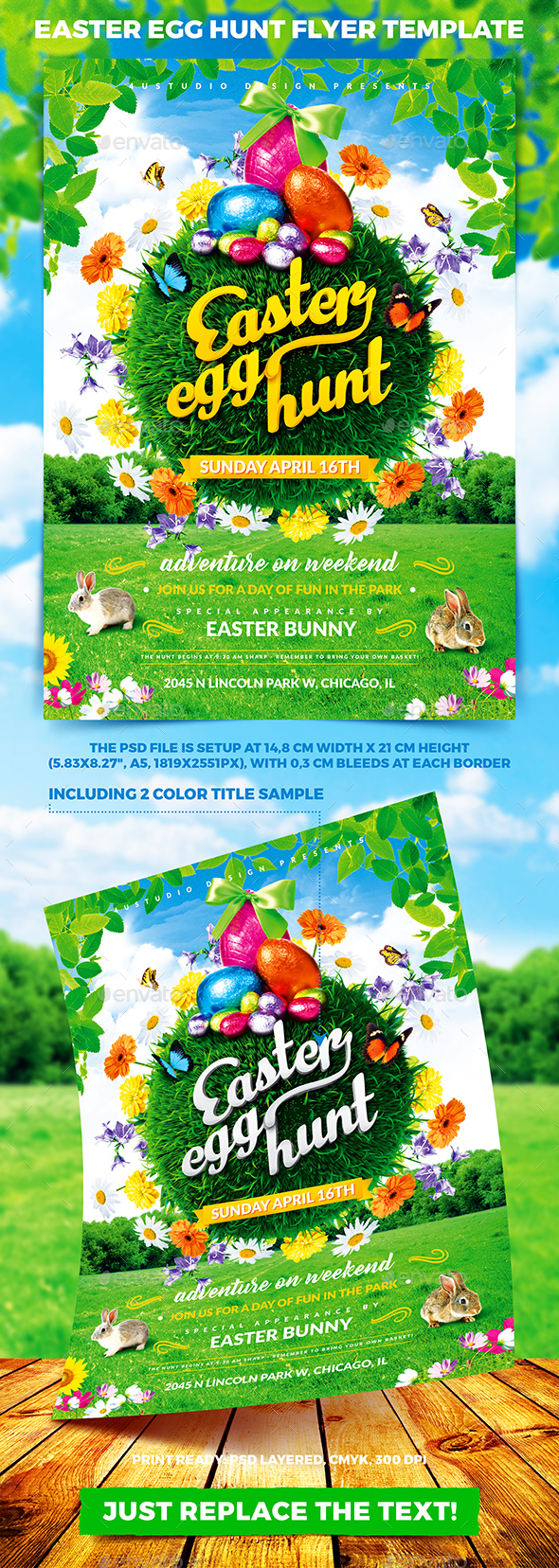 Easter Egg Hunt Flyer Template vol.2 - Holidays Events