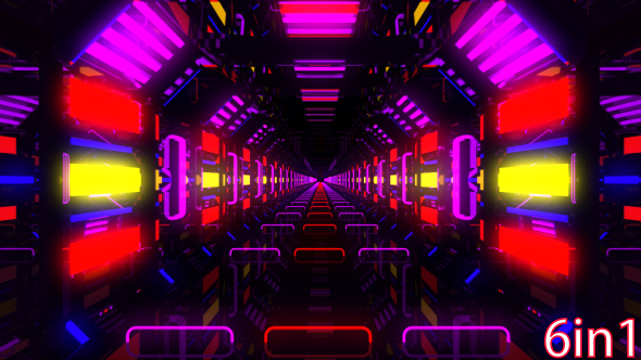 VJ Neon Colorful Lights Tunnels