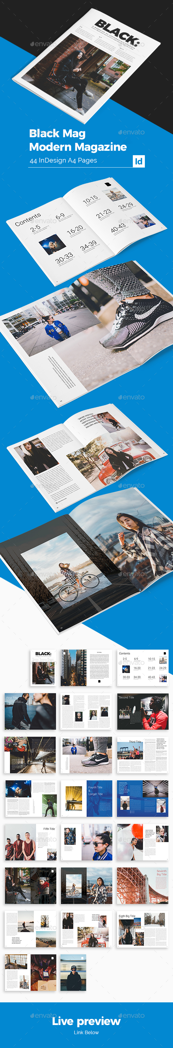 Black Modern Magazine - Magazines Print Templates