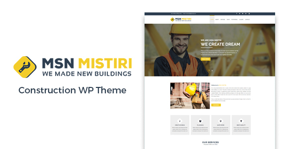 Msn Mistiri – Construction WordPress Theme - Business Corporate