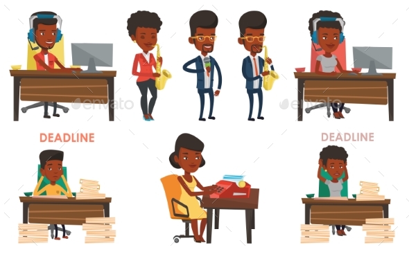 Set of Media People Characters - People Characters