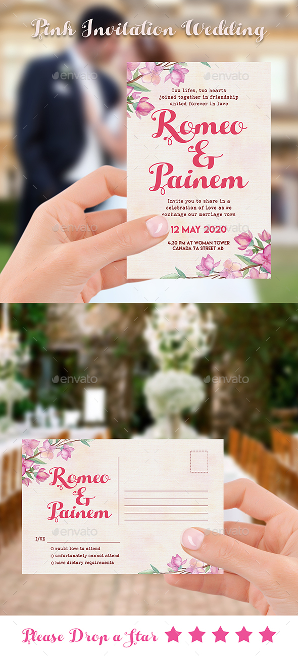 Invitation Wedding Pink - Weddings Cards & Invites