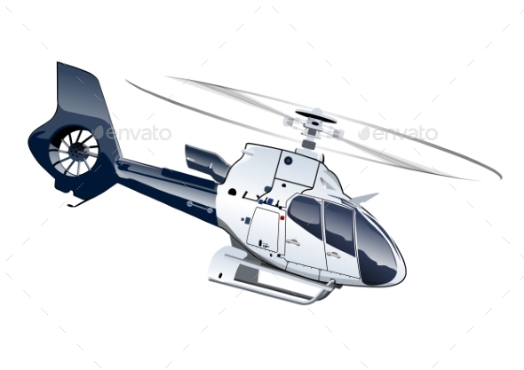 Cartoon Helicopter - Man-made Objects Objects