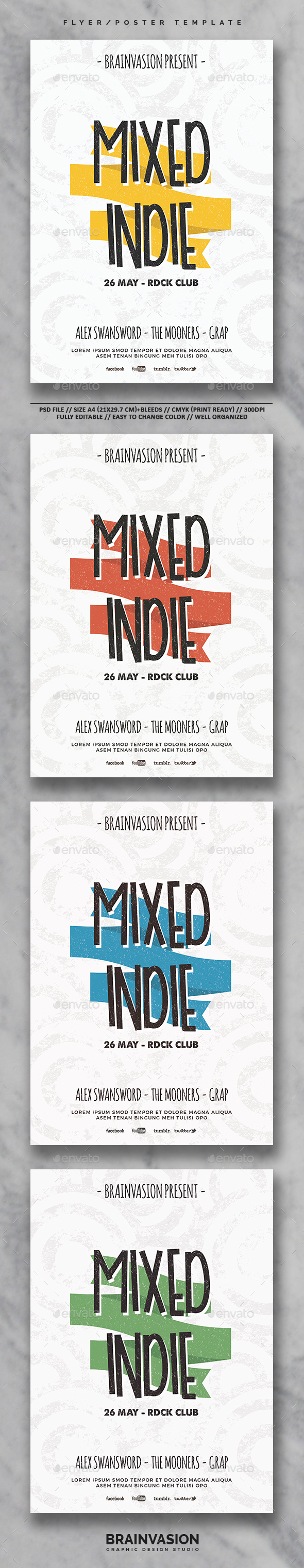 Indie Flyer/Poster Template Vol.26 - Concerts Events