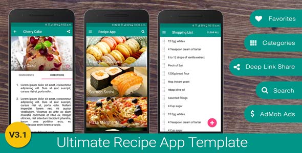 Ultimate Recipe App Template - CodeCanyon Item for Sale