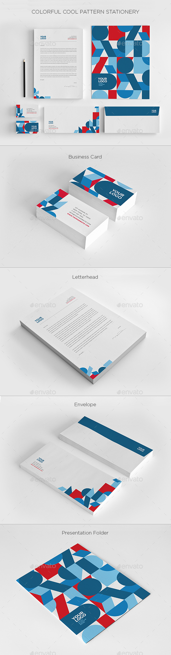 Colorful Cool Pattern Stationery - Stationery Print Templates