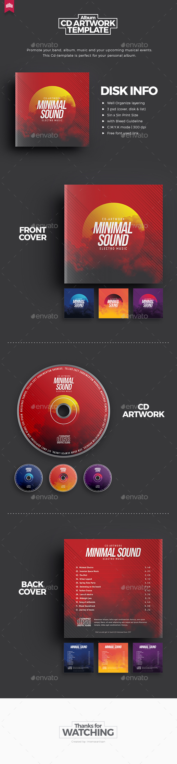 Minimal Sound V.3 - Cd Artwork - CD & DVD Artwork Print Templates