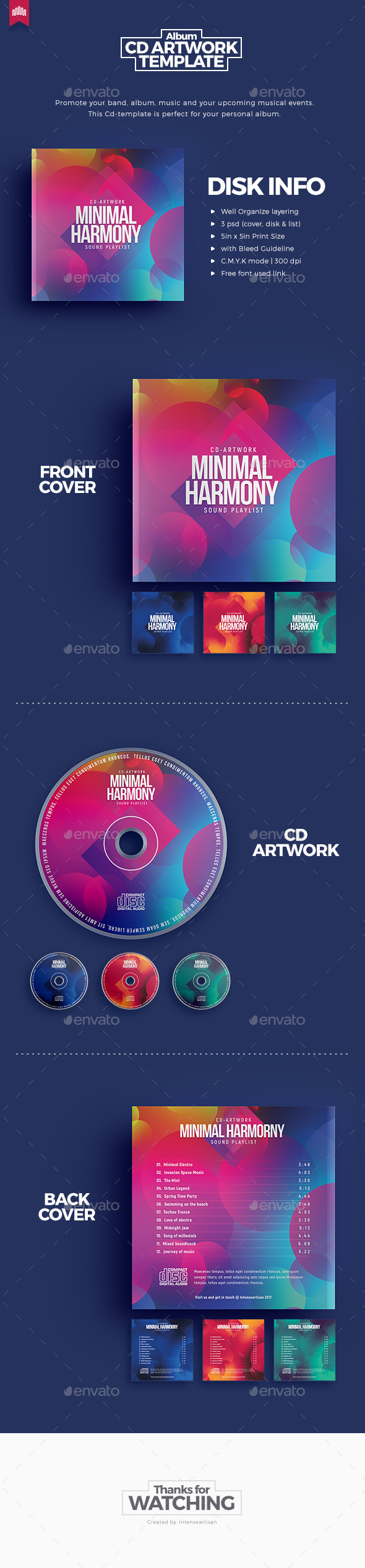 Minimal Harmony - Cd Artwork - CD & DVD Artwork Print Templates