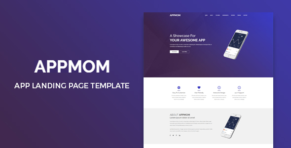 Extraordinary Appmom – App Landing Page HTML Template