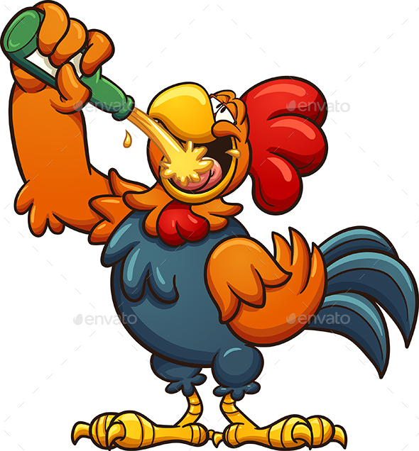 Drunk Rooster - Animals Characters
