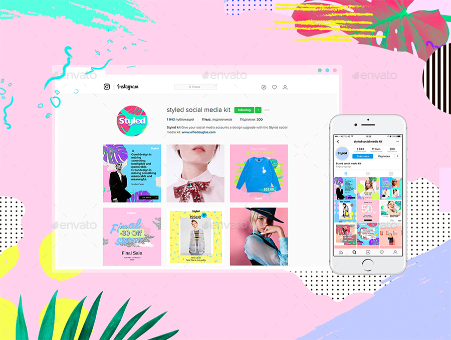 styled social media kit by amirzhanuly m graphicriver