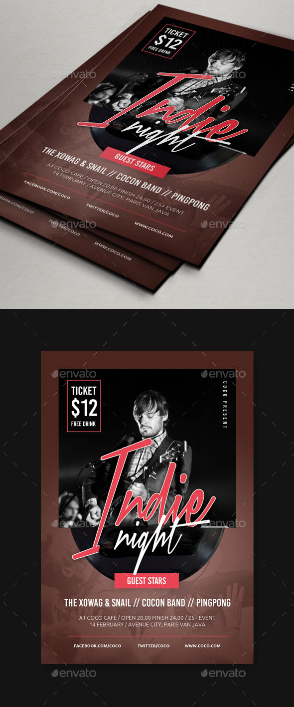 Indie Music Flyer - Concerts Events