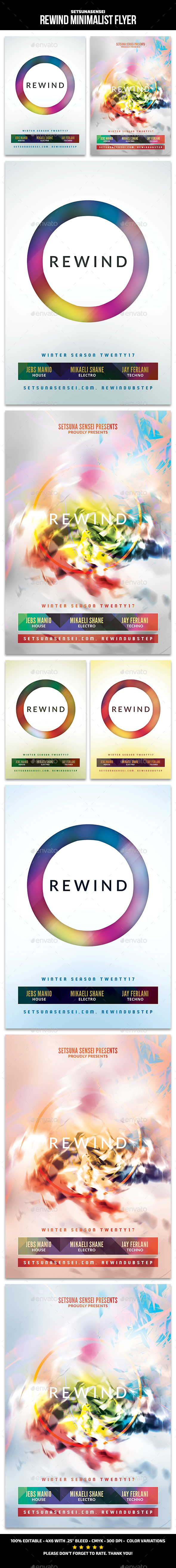 Rewind Minimalist Flyer - Clubs & Parties Events