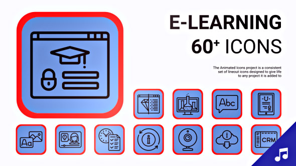 e-Learning and Education Icons and Elements - Animated Pack