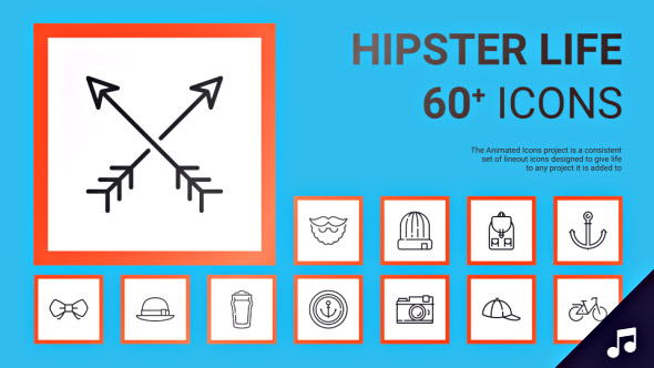 Hipster Life - Animated Icons And Elements