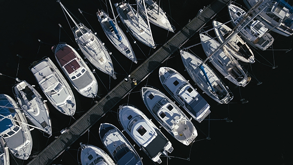 Aerial Of Sailboats In The Harbor Part 2