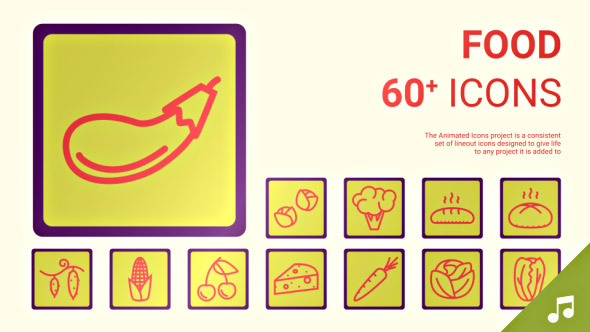 Food Menu Icons and Animated Elements