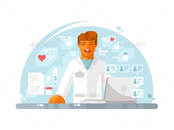 Online Doctor Consultation - People Characters