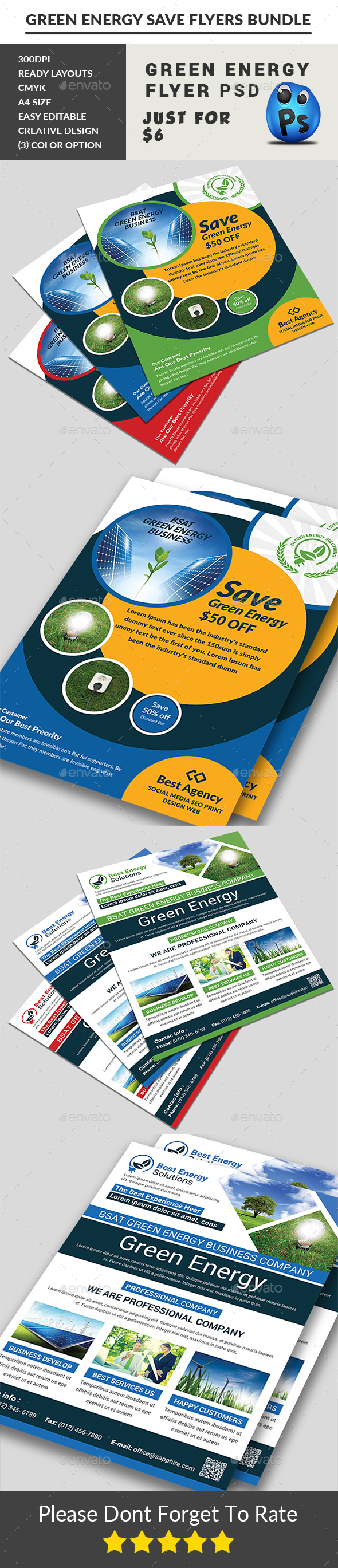 Green Energy Flyers Bundle - Corporate Flyers