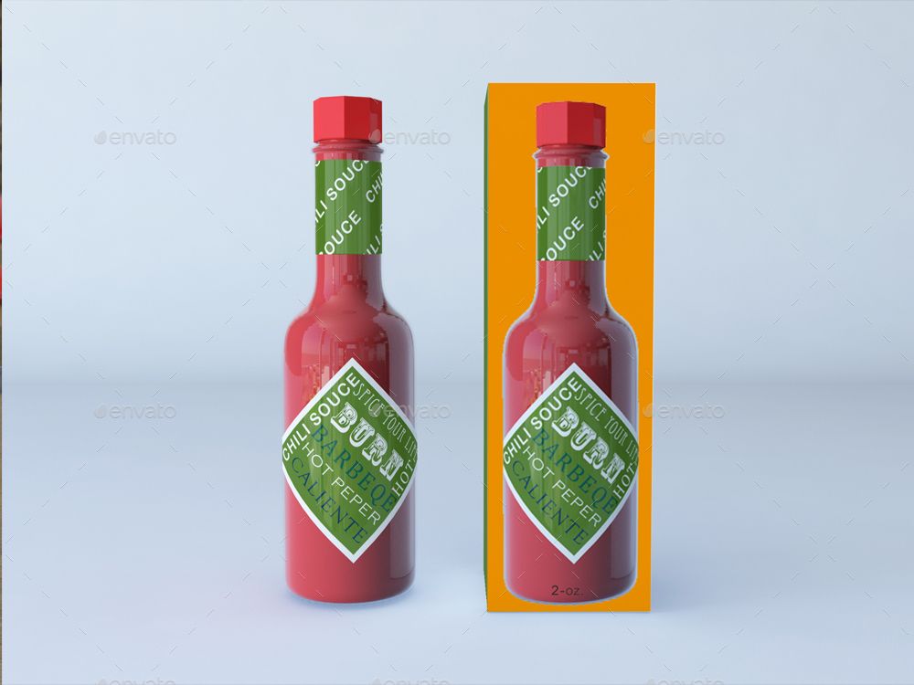 Download Hot Sauce Mock-Up by Sanchi477 | GraphicRiver Free Mockups