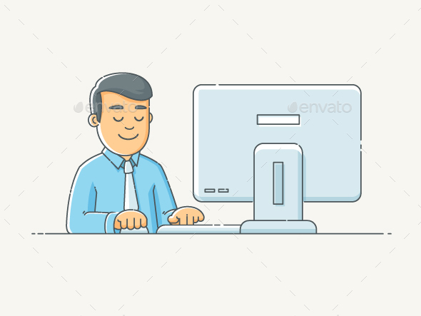 Computer Worker - People Characters