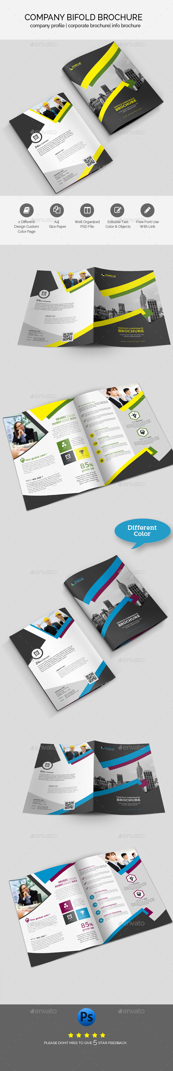Business Bifold Brochure Template - Brochures Print Templates