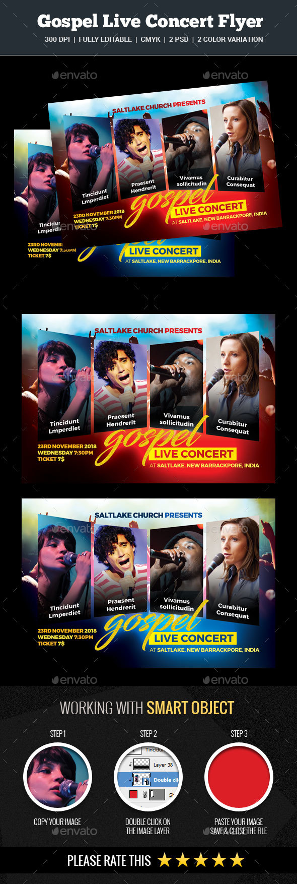 Gospel Live Concert Flyer - Church Flyers